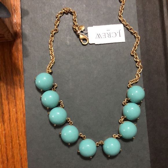 NWT Jcrew Necklace- Teal and Gold - Picture 3 of 3